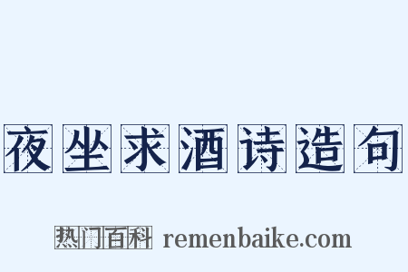 夜坐求酒诗造句是什么意思的图片